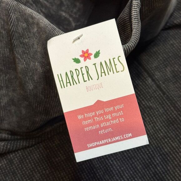 White Birch Black Label Boutique Black Thermal Side Slit Midi Skirt Large New - Picture 6 of 6